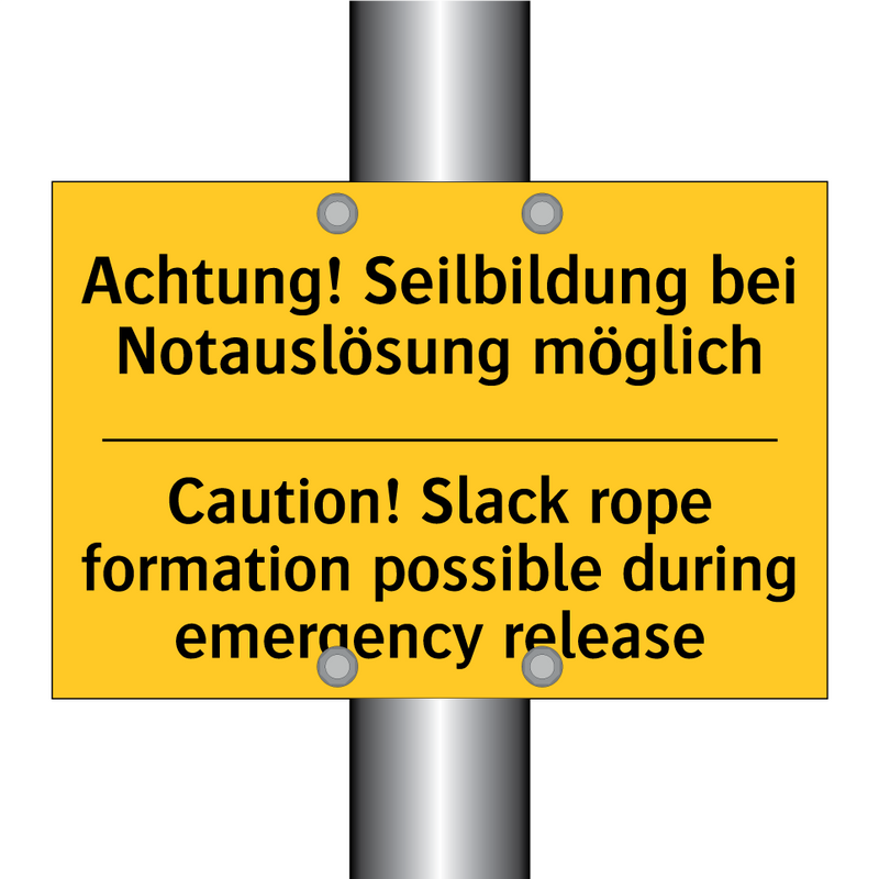 Achtung! Seilbildung bei Notauslösung /.../ - Caution! Slack rope formation /.../