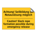 Achtung! Seilbildung bei Notauslösung /.../ - Caution! Slack rope formation /.../