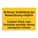 Achtung! Seilbildung bei Notauslösung /.../ - Caution! Slack rope formation /.../