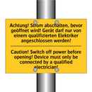 Achtung! Strom abschalten, bevor /.../ - Caution! Switch off power before /.../