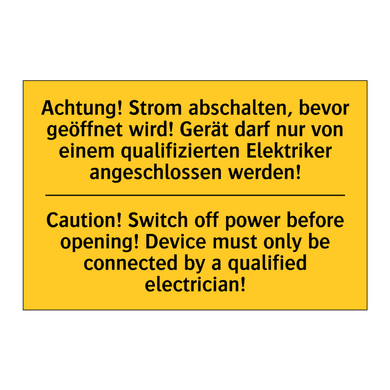 Achtung! Strom abschalten, bevor /.../ - Caution! Switch off power before /.../