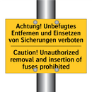 Achtung! Unbefugtes Entfernen /.../ - Caution! Unauthorized removal /.../