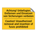 Achtung! Unbefugtes Entfernen /.../ - Caution! Unauthorized removal /.../