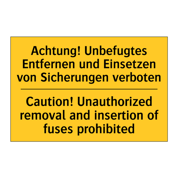 Achtung! Unbefugtes Entfernen /.../ - Caution! Unauthorized removal /.../