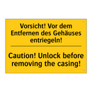 Vorsicht! Vor dem Entfernen des /.../ - Caution! Unlock before removing /.../