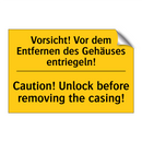 Vorsicht! Vor dem Entfernen des /.../ - Caution! Unlock before removing /.../