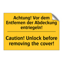 Achtung! Vor dem Entfernen der /.../ - Caution! Unlock before removing /.../