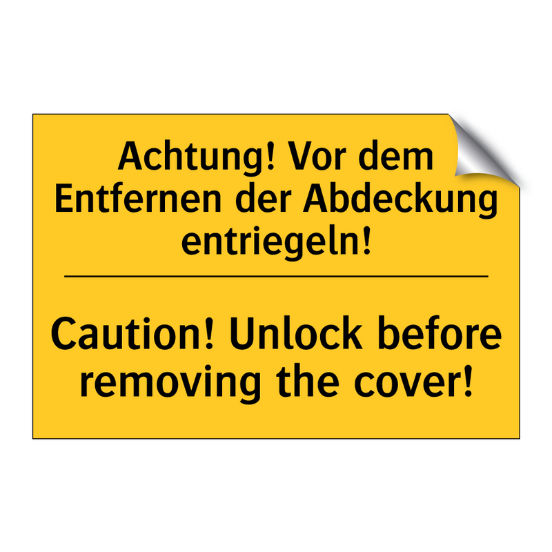 Achtung! Vor dem Entfernen der /.../ - Caution! Unlock before removing /.../