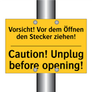 Vorsicht! Vor dem Öffnen den Stecker /.../ - Caution! Unplug before opening!/.../