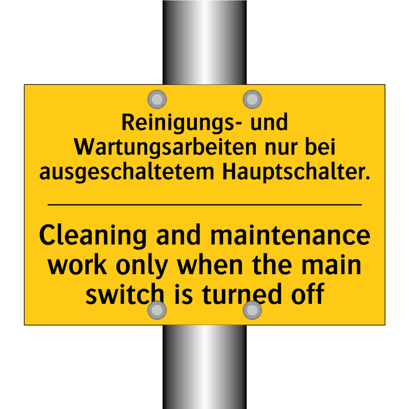 Reinigungs- und Wartungsarbeiten /.../ - Cleaning and maintenance work /.../