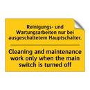 Reinigungs- und Wartungsarbeiten /.../ - Cleaning and maintenance work /.../
