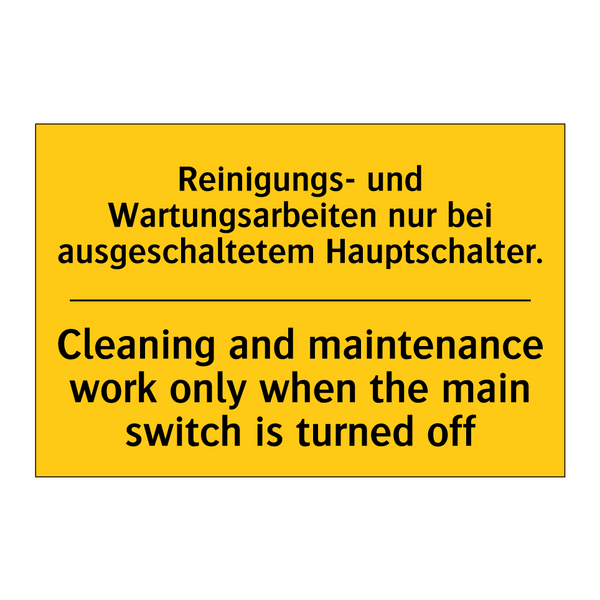 Reinigungs- und Wartungsarbeiten /.../ - Cleaning and maintenance work /.../