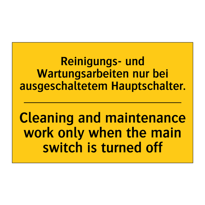 Reinigungs- und Wartungsarbeiten /.../ - Cleaning and maintenance work /.../