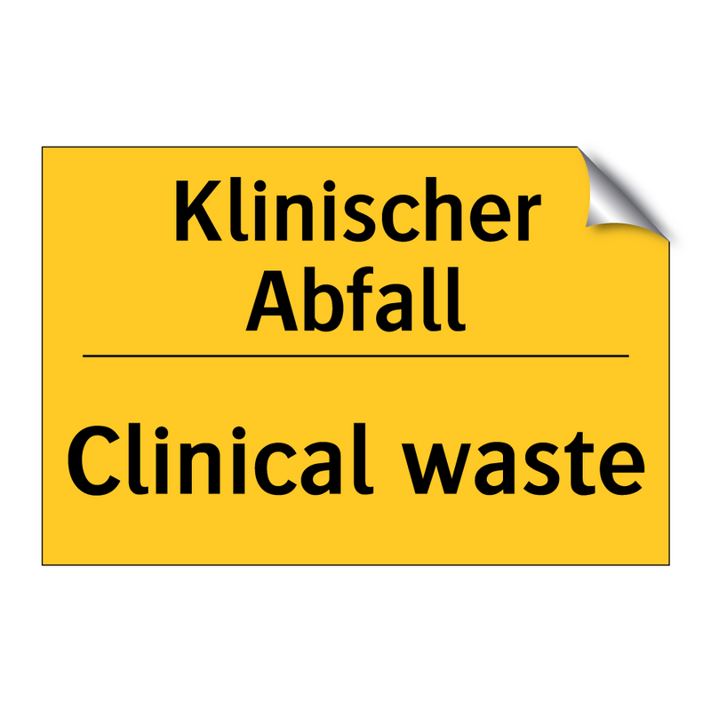 Klinischer Abfall - Clinical waste