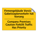 Firmengebäude Vorsicht Gabelstaplerverkehr /.../ - Company Premises Caution Forklift /.../