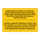 Enthält Asbest Einatmen von Staub /.../ - Contains asbestos Inhalation of /.../