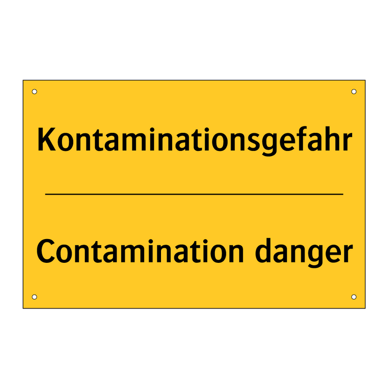 Kontaminationsgefahr - Contamination danger