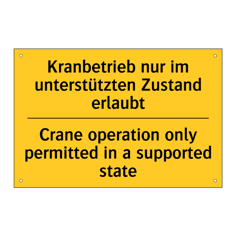 Kranbetrieb nur im unterstützten /.../ - Crane operation only permitted /.../