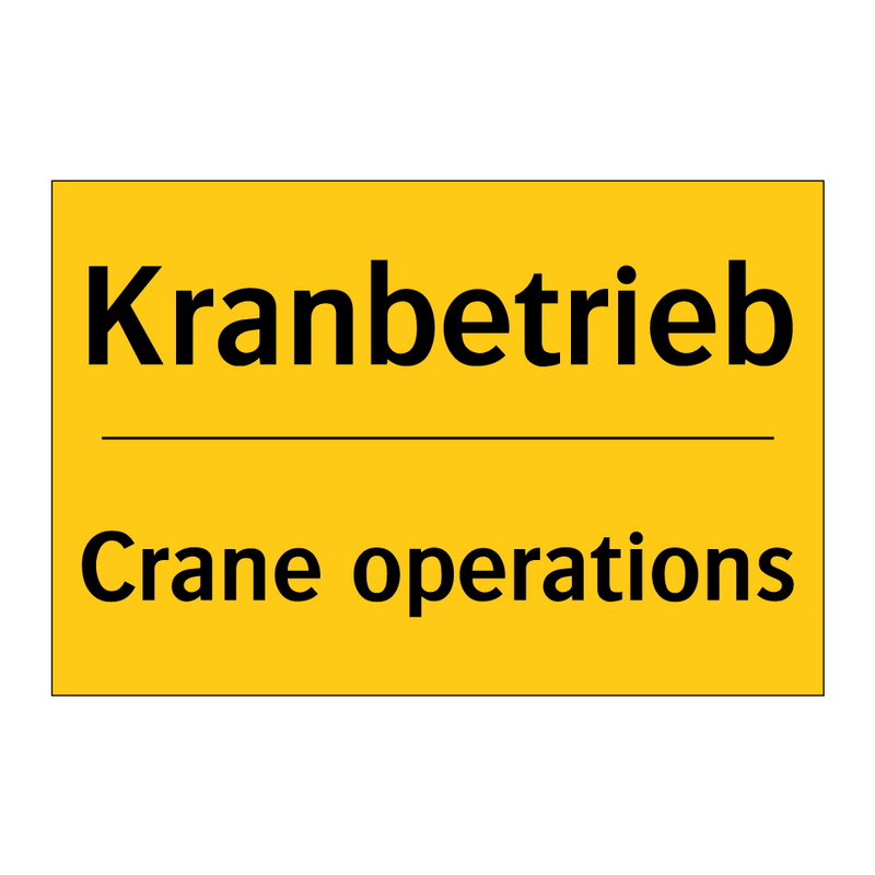 Kranbetrieb - Crane operations
