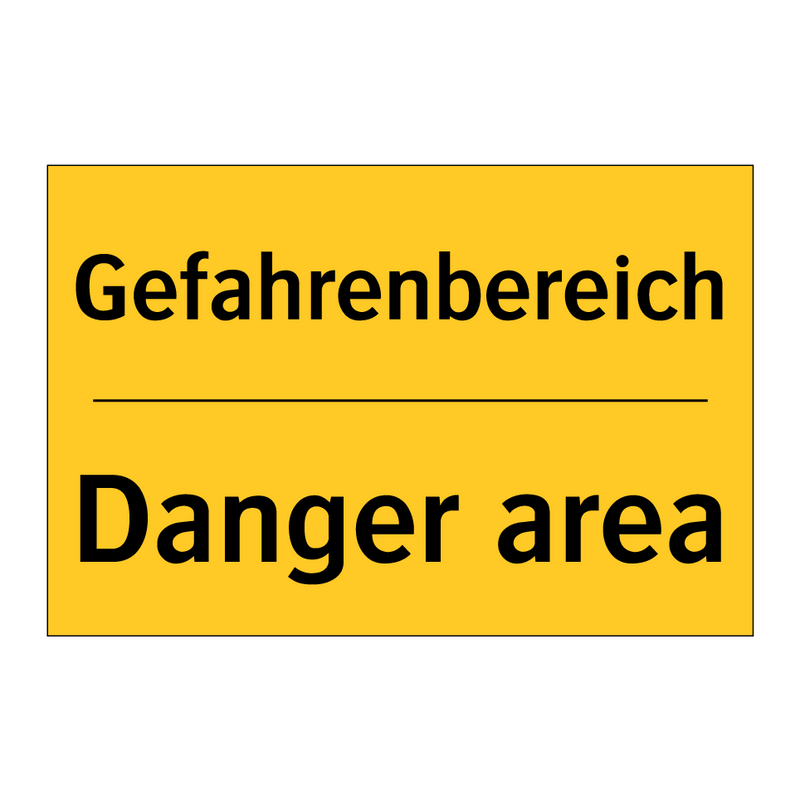 Gefahrenbereich - Danger area