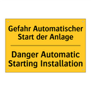 Gefahr Automatischer Start der /.../ - Danger Automatic Starting Installation/.../
