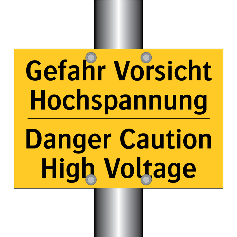 Gefahr Vorsicht Hochspannung - Danger Caution High Voltage
