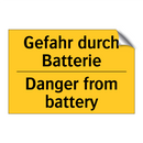 Gefahr durch Batterie - Danger from battery