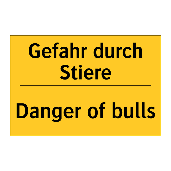 Gefahr durch Stiere - Danger of bulls