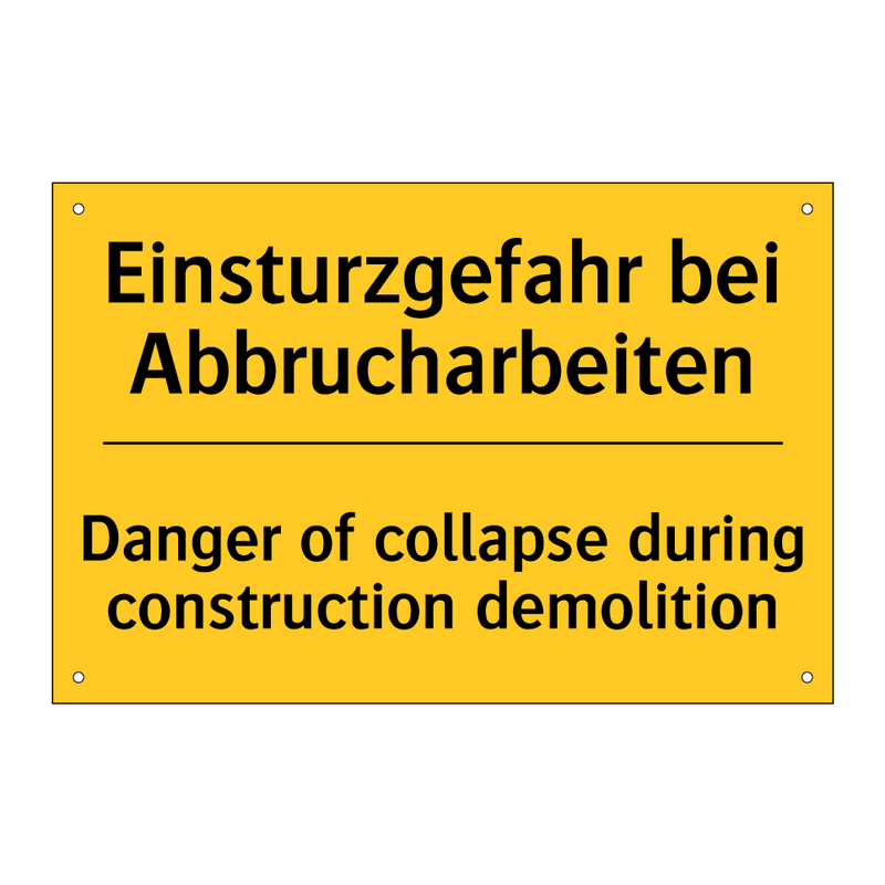 Einsturzgefahr bei Abbrucharbeiten/.../ - Danger of collapse during construction /.../