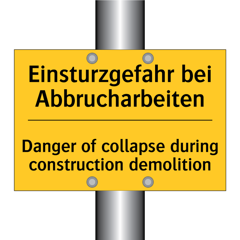 Einsturzgefahr bei Abbrucharbeiten/.../ - Danger of collapse during construction /.../