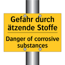 Gefahr durch ätzende Stoffe - Danger of corrosive substances