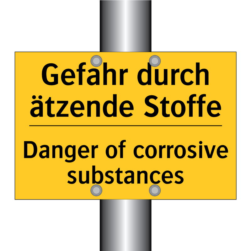 Gefahr durch ätzende Stoffe - Danger of corrosive substances