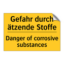 Gefahr durch ätzende Stoffe - Danger of corrosive substances