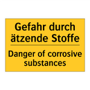 Gefahr durch ätzende Stoffe - Danger of corrosive substances
