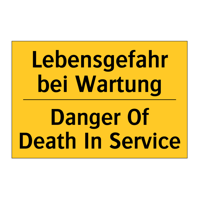 Lebensgefahr bei Wartung - Danger Of Death In Service