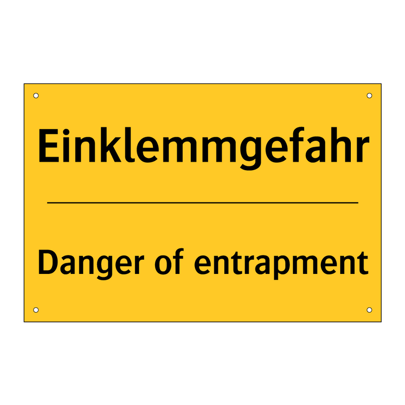 Einklemmgefahr - Danger of entrapment