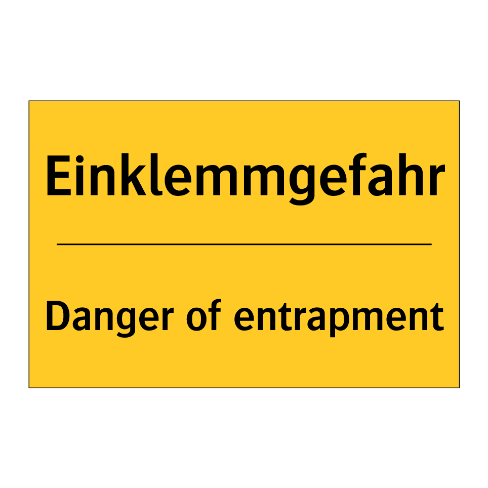 Kauf Einklemmgefahr - Danger of entrapment schild | SignOnline | DE-W3225