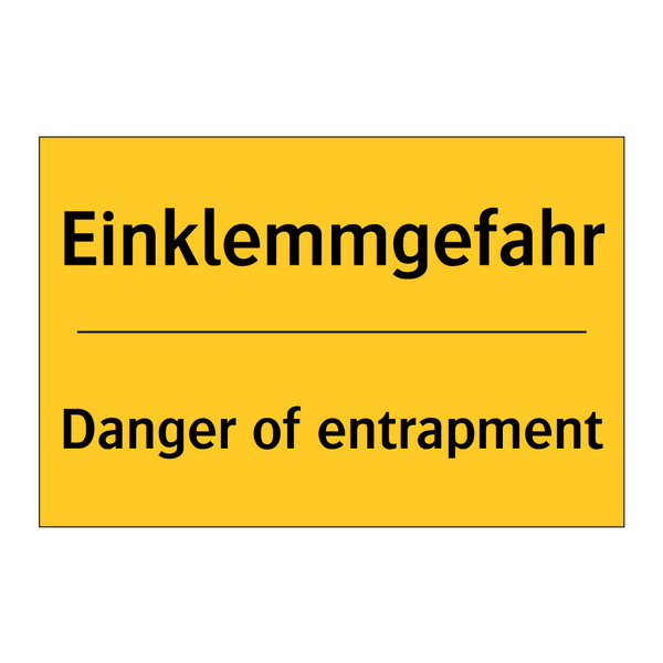 Einklemmgefahr - Danger of entrapment