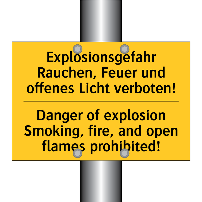 Explosionsgefahr Rauchen, Feuer /.../ - Danger of explosion Smoking, fire, /.../