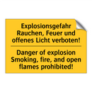 Explosionsgefahr Rauchen, Feuer /.../ - Danger of explosion Smoking, fire, /.../
