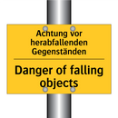 Achtung vor herabfallenden Gegenständen/.../ - Danger of falling objects