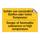 Gefahr von entzündlichen Stoffen /.../ - Danger of flammable substances /.../