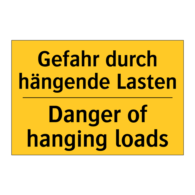 Gefahr durch hängende Lasten - Danger of hanging loads