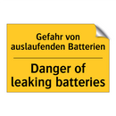 Gefahr von auslaufenden Batterien/.../ - Danger of leaking batteries