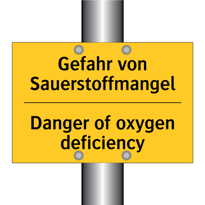 Gefahr von Sauerstoffmangel - Danger of oxygen deficiency