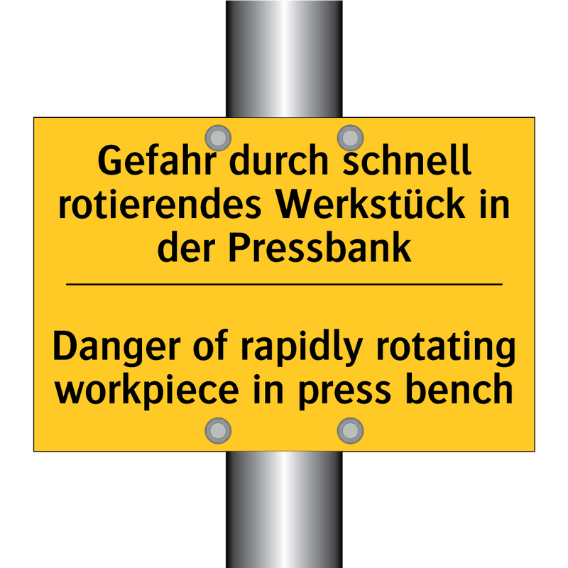 Gefahr durch schnell rotierendes /.../ - Danger of rapidly rotating workpiece /.../