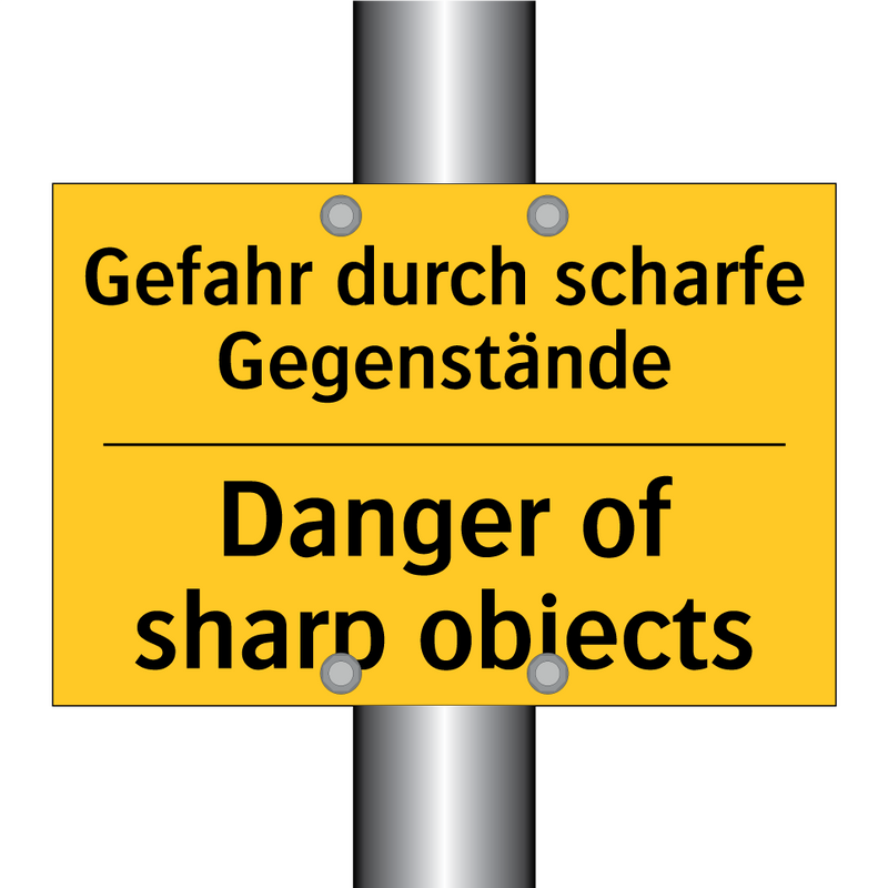 Gefahr durch scharfe Gegenstände/.../ - Danger of sharp objects