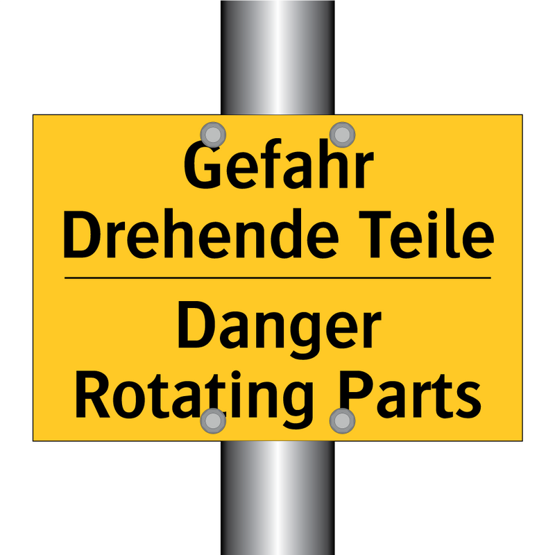 Gefahr Drehende Teile - Danger Rotating Parts