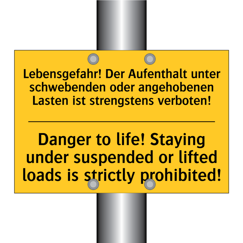 Lebensgefahr! Der Aufenthalt unter /.../ - Danger to life! Staying under /.../