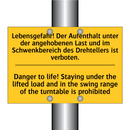 Lebensgefahr! Der Aufenthalt unter /.../ - Danger to life! Staying under /.../